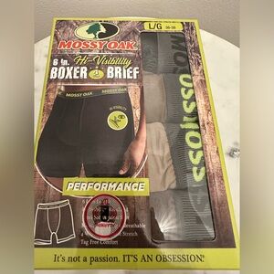 New Mossy Oak 4-pack Hi-Visibility Moisture Wick Boxer Briefs, Large, 36-38, 6”